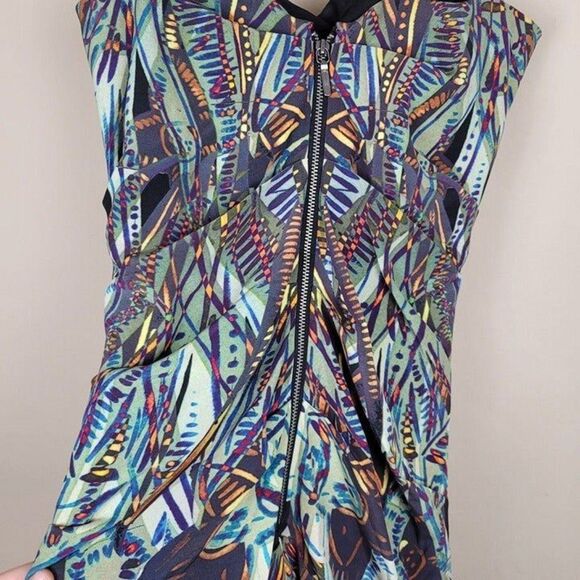 Nicole Miller Size 2 Silk Multicolor Mini Dress Spaghetti Straps - Picture 6 of 12